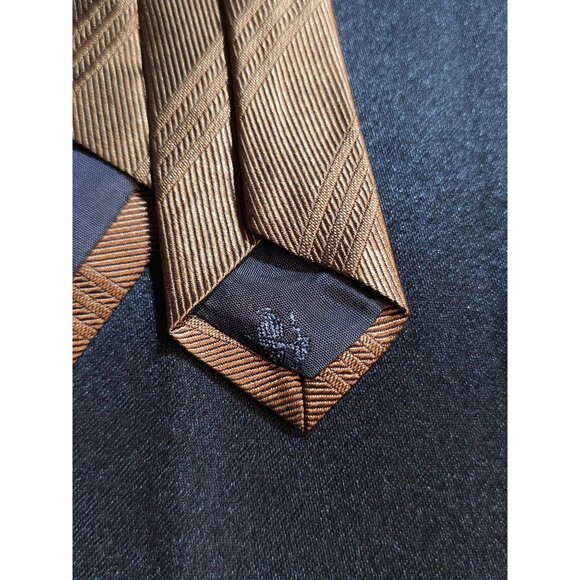 Brooks Brothers Makers 100% Silk Brown Diagonal Striped Mens Necktie Made In U.S - Picture 6 of 9